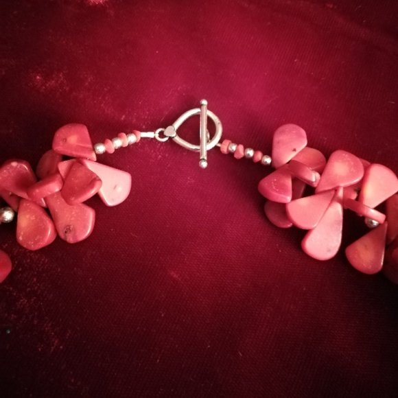 Genuine Red Coral & Silver Necklace - Picture 3 of 3
